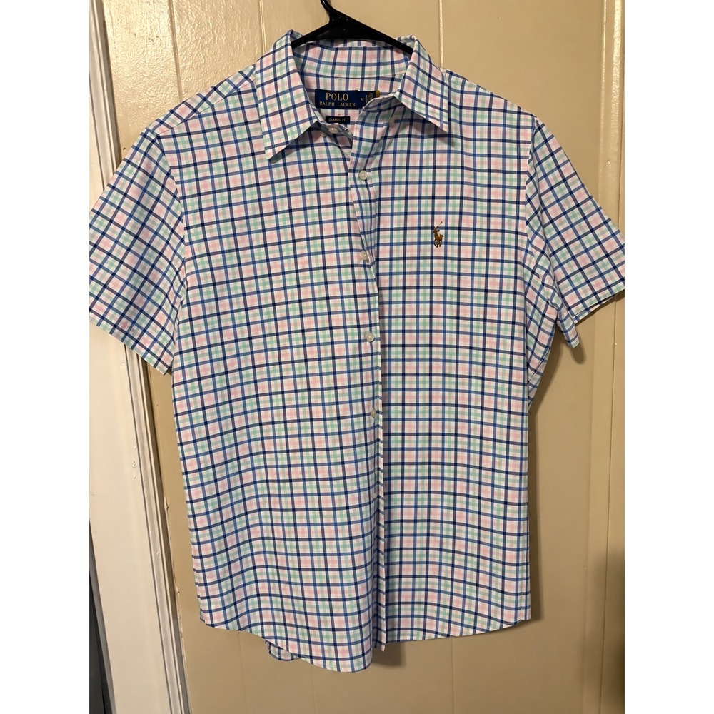 Polo Ralph Lauren Mens Classic Fit Plaid Short Sleeve Button Down Shirt Medium